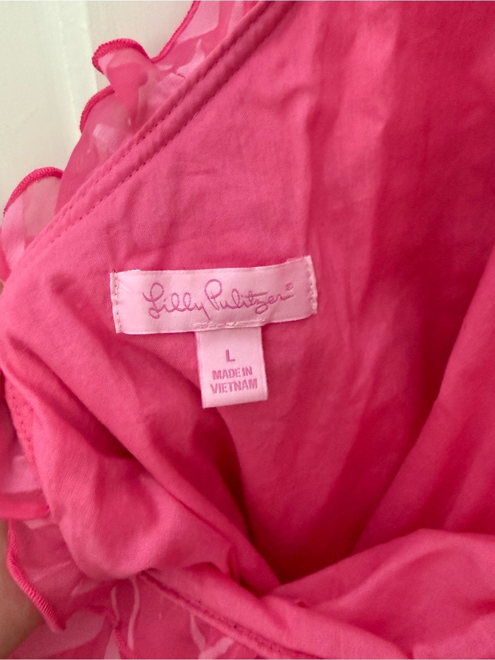 Lilly Pulitzer Pink Ruffle Top - Picture 3 of 5